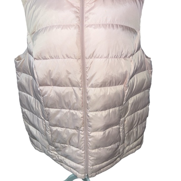 J.Jill Down Plus Size Sleeveless Quilted Puffer Vest Jacket Light Pastel Pink - Picture 4 of 8